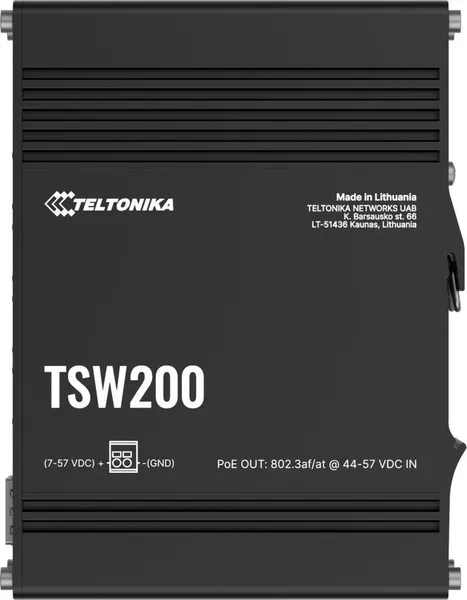 Teltonika TSW200 Interruptor Ethernet PoE+ Industrial TSW2000000B0