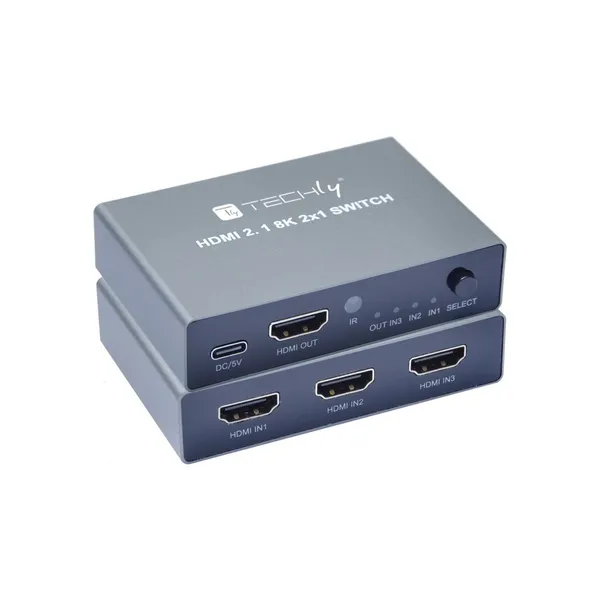 Techly IDATA HDMI-2138KT Interruptor HDMI 2.1 3x1 IDATA HDMI-2138KT