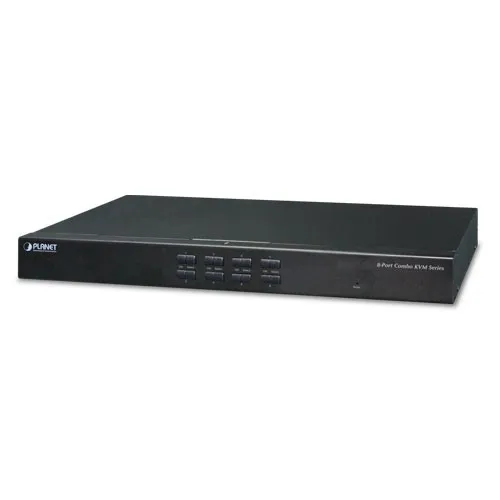 PLANET KVM-210-08 interruptor KVM Montaje en rack Negro KVM-210-08