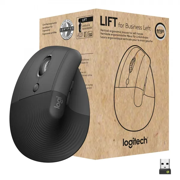 Logitech Lift Vertical Ergonomic for Business ratón 910-006495