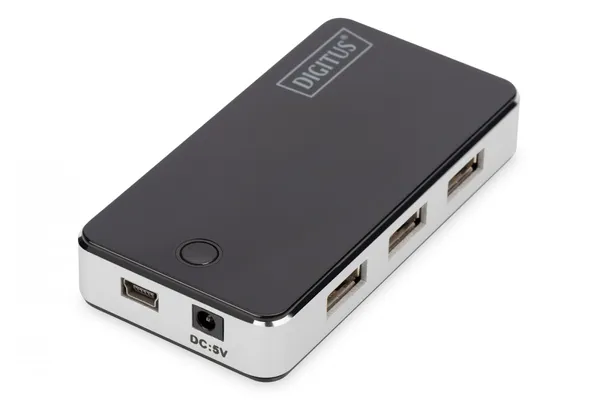 Digitus DA-70222 hub de interfaz 480 Mbit/s Negro, Plata DA-70222
