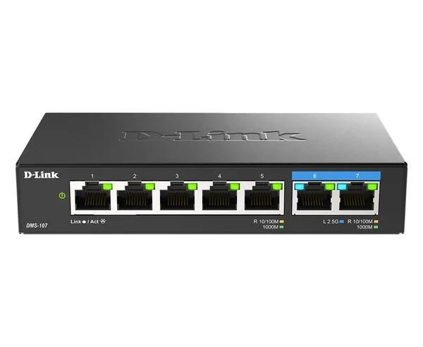 D-Link DMS-107 7-PORT MULTI-GIGABIT UNMANAGED SWITCH DMS-107