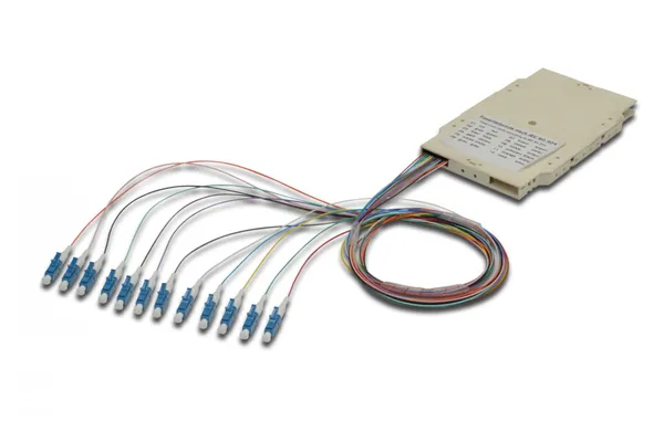 Bandeja de empalme de fibra óptica con 12 pigtails A-96533-02-UPC-4