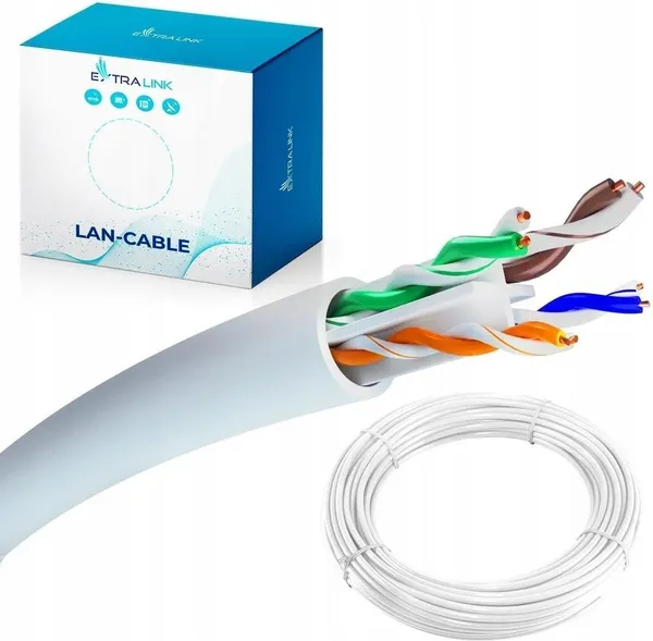 Extralink CAT6 UTP (U/UTP) Interior | Cable de red trenzado | EX.32358