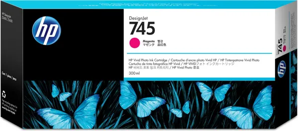 HP Cartucho de tinta DesignJet 745 magenta de 300 ml F9K01A