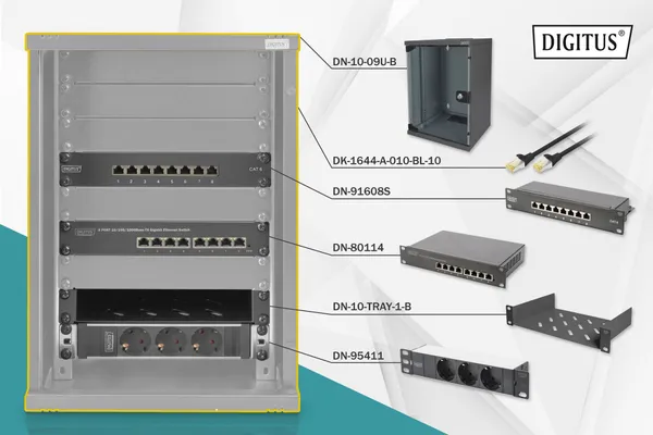 Digitus DN-10-SET-2-B armario rack 9U Bastidor de pared DN-10-SET-2-B