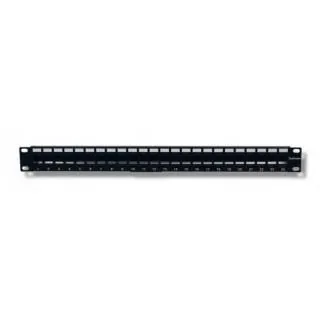24-port patch panel for Keystone modules, 1U, black I-KS PP-24-NE
