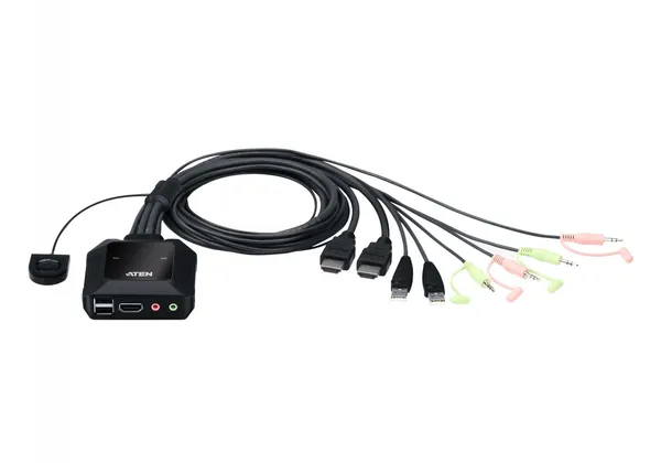 ATEN CS22H interruptor KVM Negro CS22H-AT