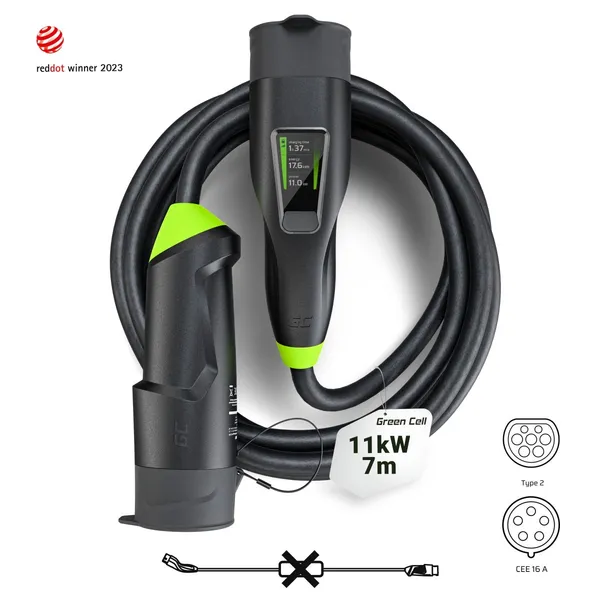 Green Cell EVGC01 - Negro - Type 2 - Derecho - Derecho - IP55 - EVGC01
