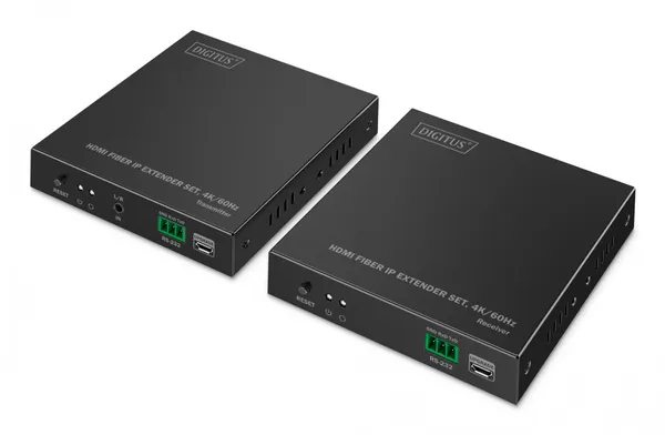 Extensor de HDMI por fibra óptica 4K/60Hz a través de IP 1G DS-55350