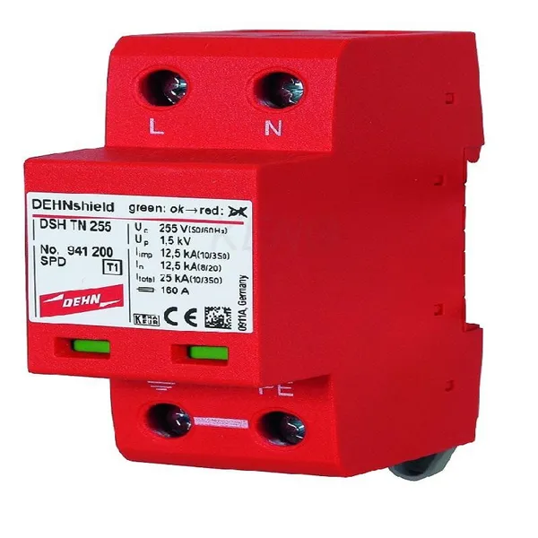 Descargador de sobretensiones AC DEHNshield TN 255 2P Tipo I+II 941200