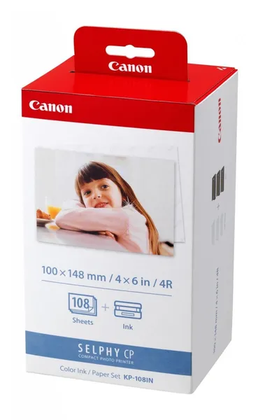 Canon KP-108IN papel fotográfico Rojo, Blanco 3115B001
