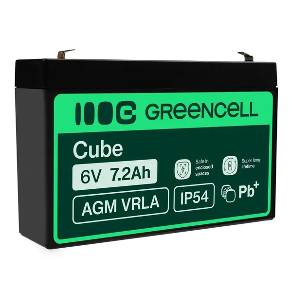 Green Cell Battery AGM VRLA 6V 7.2Ah - Battery - 7200 mAh AGM39