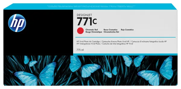 HP Cartucho de tinta DesignJet 771C rojo cromático de 775 ml B6Y08A