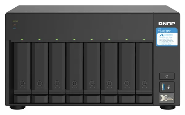 QNAP TS-832PX NAS Torre Ethernet Aluminio, Negro AL324 TS-832PX-4G