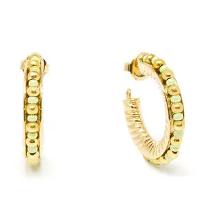 ETIOPIA VERDE 2CM pendientes #oro brillo