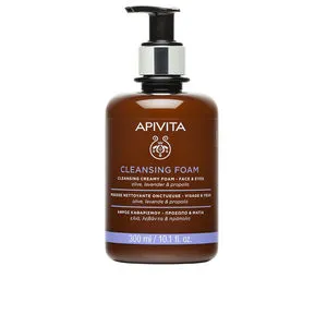 CREMA ESPUMA LIMPIADORA facial y ojos con oliva y lavanda 300 ml