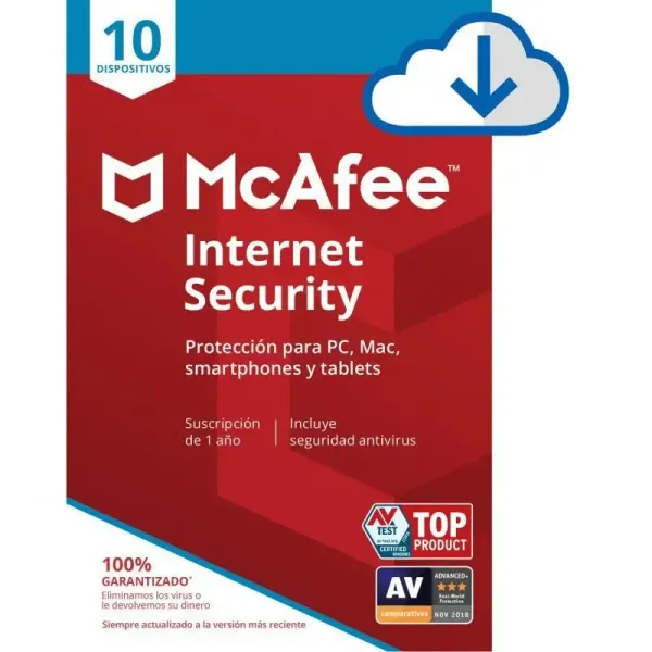 McAfee Internet Security 10 dispositivos - 1 ano