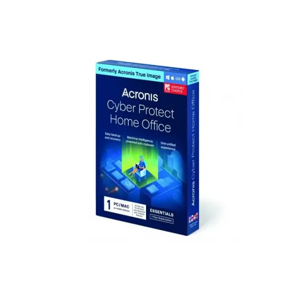 Acronis Cyber Protect Home Office Essentials - 1 Ano - 3 PC/MAC + Dispositivos Móveis Ilimitados