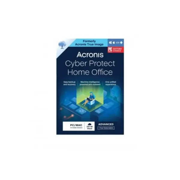 Acronis Cyber Protect Home Office Advanced para PC/MAC + 250 GB de armazenamento na nuvem por 1 ano