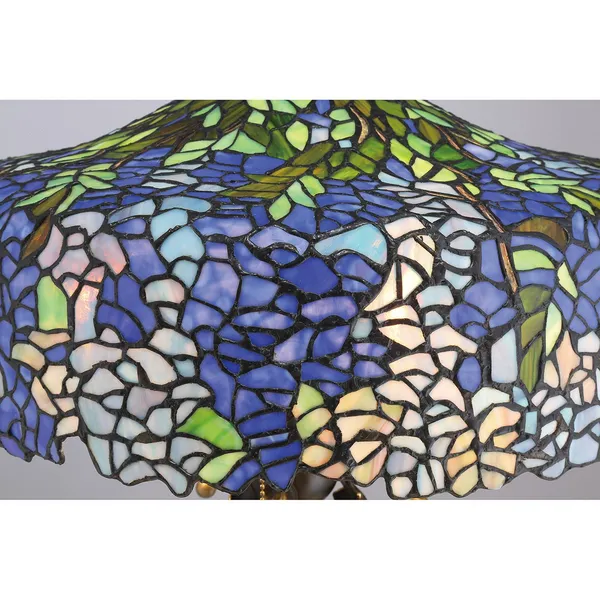 QUOIZEL Lámpara de mesa Cobalt en diseño Tiffany