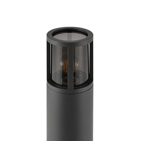 Deko-Light Bolardo luminoso Facado II, altura 65 cm, gris/ahumado, Ø 11 cm, IP65