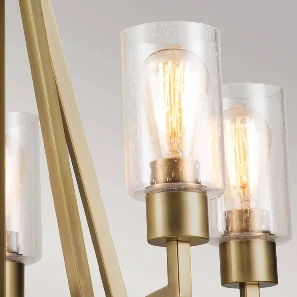 KICHLER Lámpara colgante Deryn, 5 luces, latón