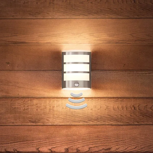 Philips Python Aplique LED para exterior con sensor de movimiento, acero