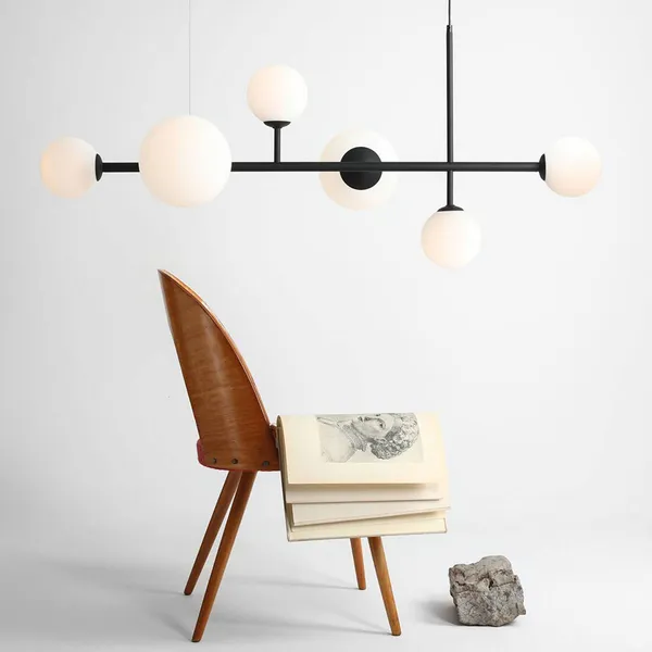 ALDEX Lámpara colgante Dione, de 6 luces, negra