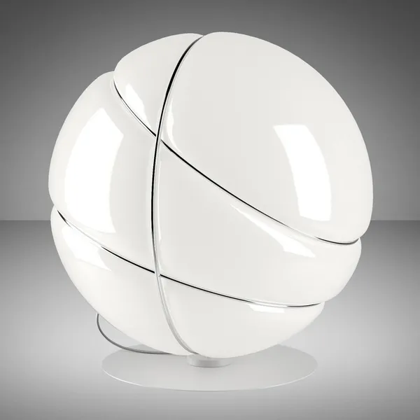 Fabbian Armilla lámpara mesa vidrio blanco, cromo