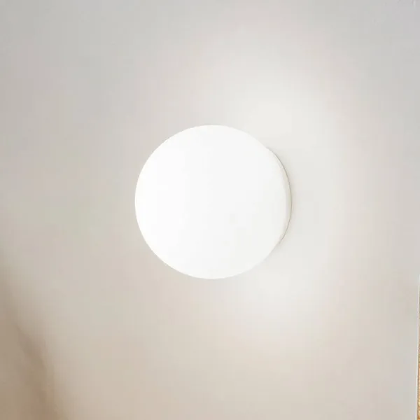 Aplique de pared Ideal Lux Mapa, Ø 30 cm, E27, blanco, cristal, esférico
