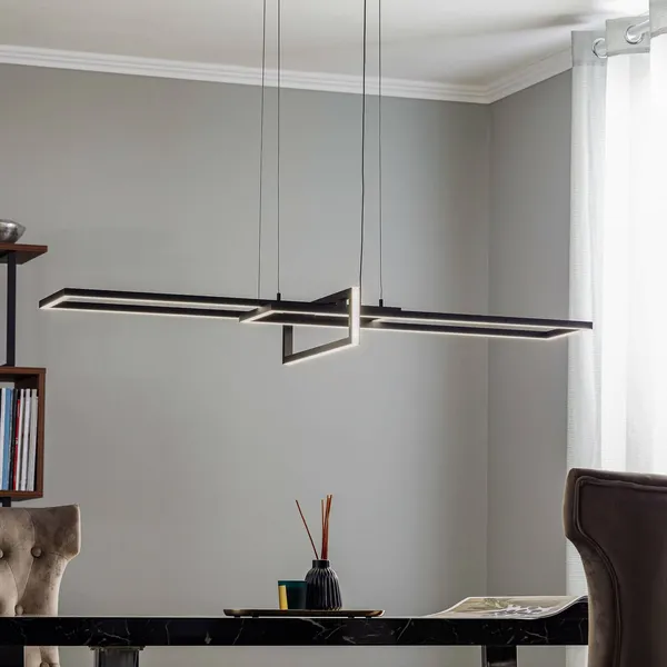 Trio Lighting Lámpara colgante LED Salinas, 3.000 K, negro mate