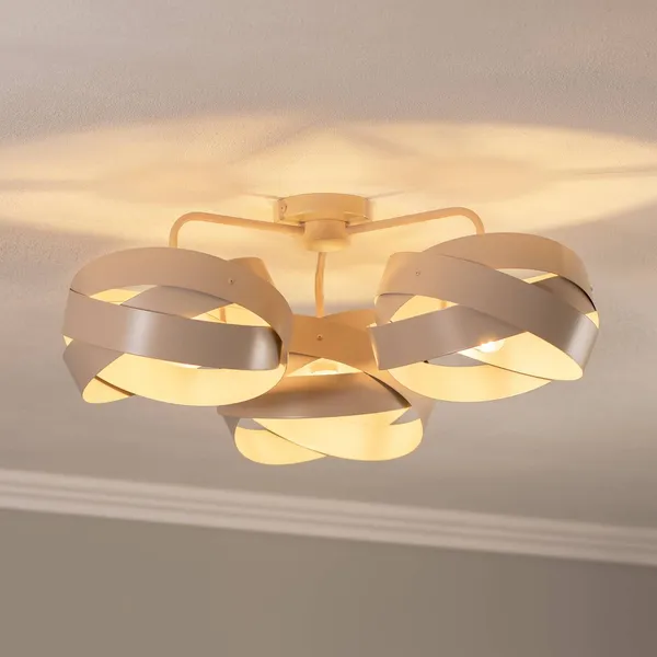 Euluna plafón Tornado, beige, 3 luces