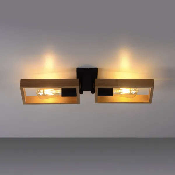 JUST LIGHT. GmbH Frame plafón de madera, 2 luces