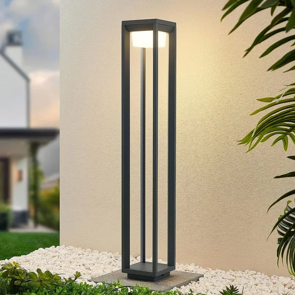 Bolardo luminoso LED Gamion de Prios, 90 cm, antracita, metal, IP54