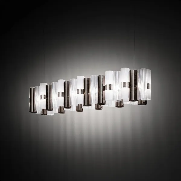 Lámpara colgante LED Slamp La Lollo, color estaño, 140 cm