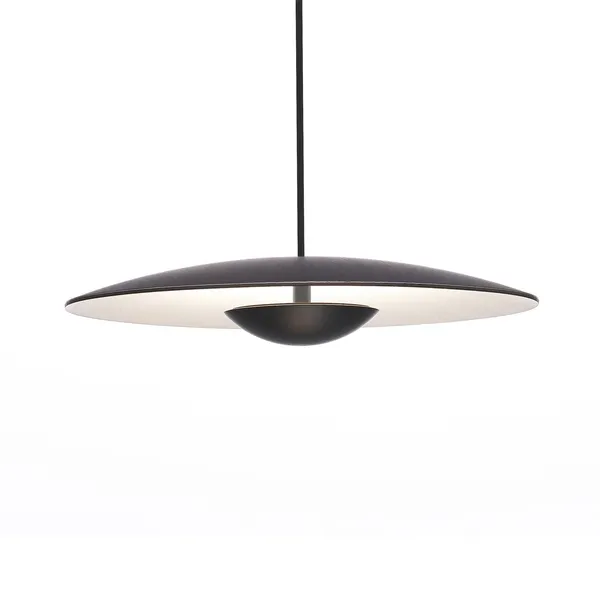 Lámpara colgante LED MARSET Ginger Triac Ø32cm wengué/blanco