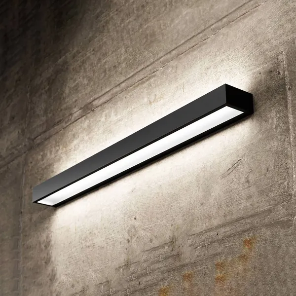 MCJ Mera aplique de pared LED, ancho 80 cm, negro, 4000K