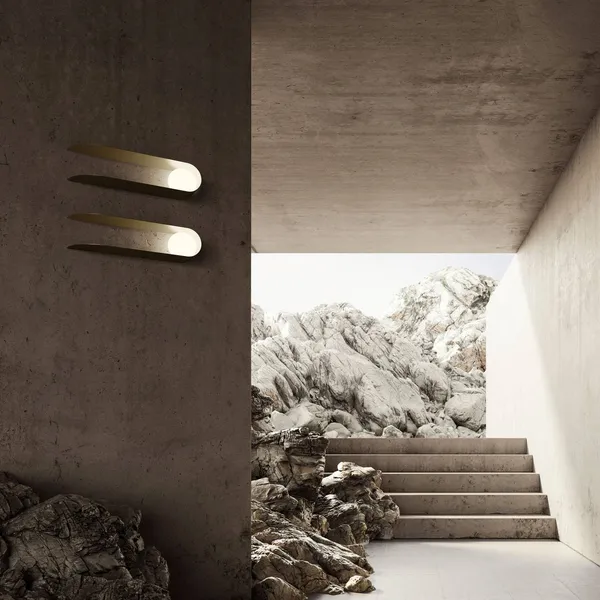 Aplique de pared Fabbian Comet, dorado, metal, cristal, G9