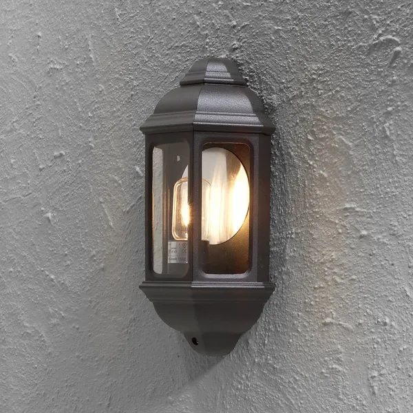 Konstsmide Aplique de pared exterior clásico CAGLIARI I negro