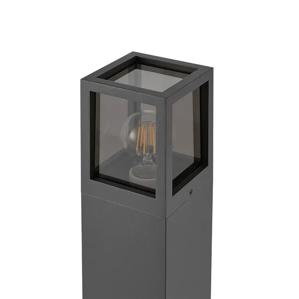 Deko-Light Bolardo luminoso Facado II, altura 65 cm, gris/ahumado, 11 x 11 cm IP65