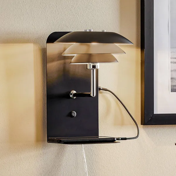 Dyberg Larsen DL20 USB Shelf aplique, negro