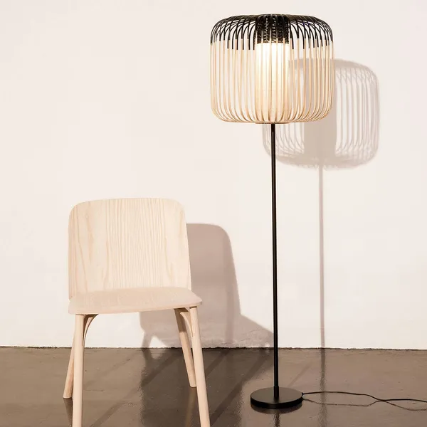 Forestier Bamboo Light lámpara de pie 1 luz negro