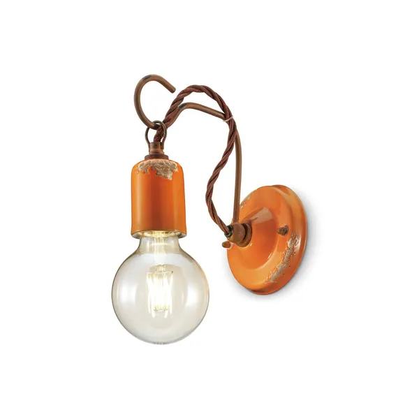 Ferroluce C665 aplique de pared de estilo vintage, naranja