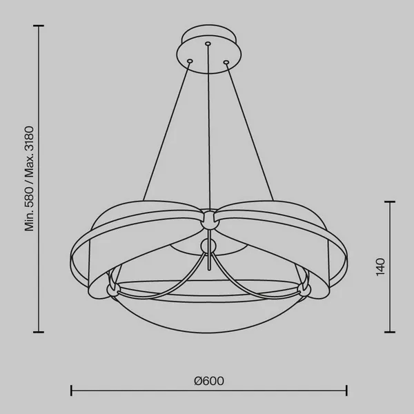 Maytoni Lámpara colgante LED Breeze, Ø 60 cm, latón/claro, acrílico
