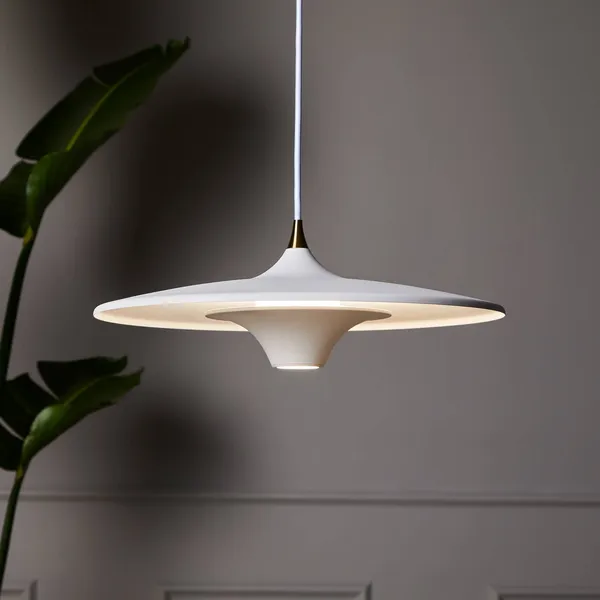 Lámpara colgante LED LOOM DESIGN Moja, Ø 35 cm, blanca