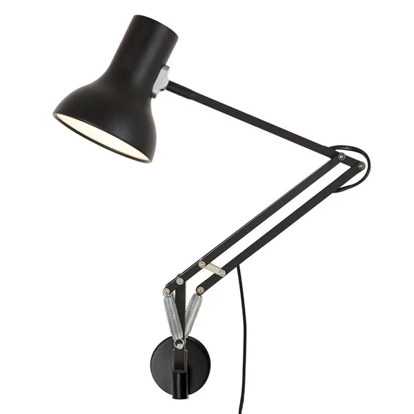 Anglepoise Type 75 Mini pared con brazo, negro aterciopelado