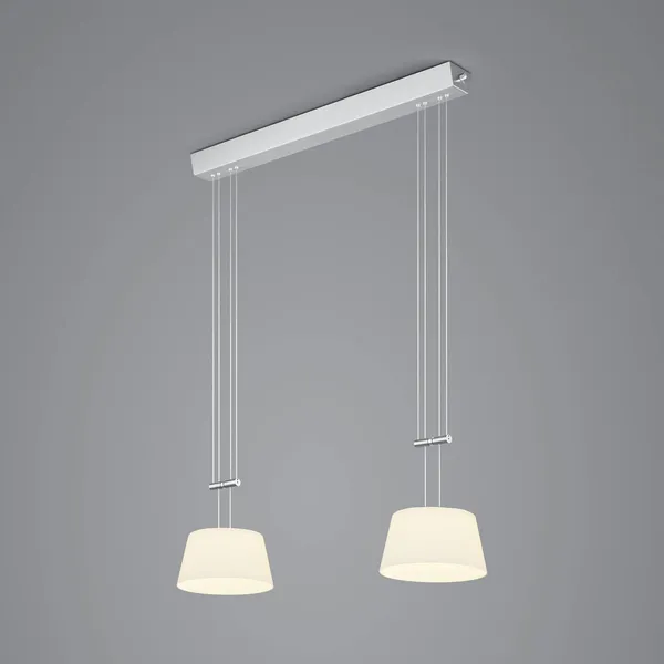 BANKAMP Lámpara colgante LED Conus, 2 luces, níquel