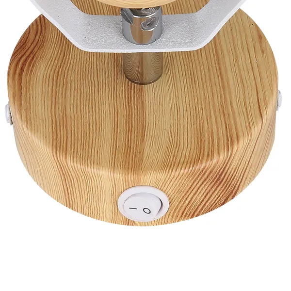 Globo Aplique Wiho de metal, blanco/look madera, 1 luz