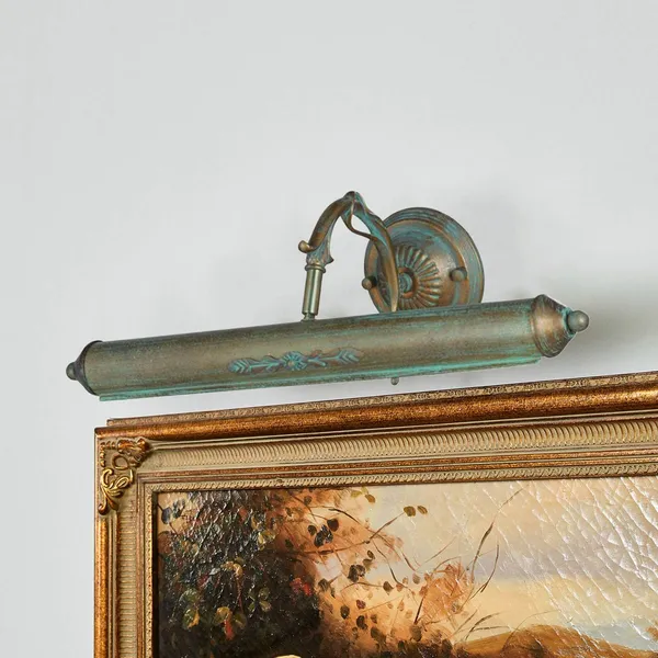 Lámpara para cuadros Lindby Kalea, 46 cm, 2 luces, verdigris, E14